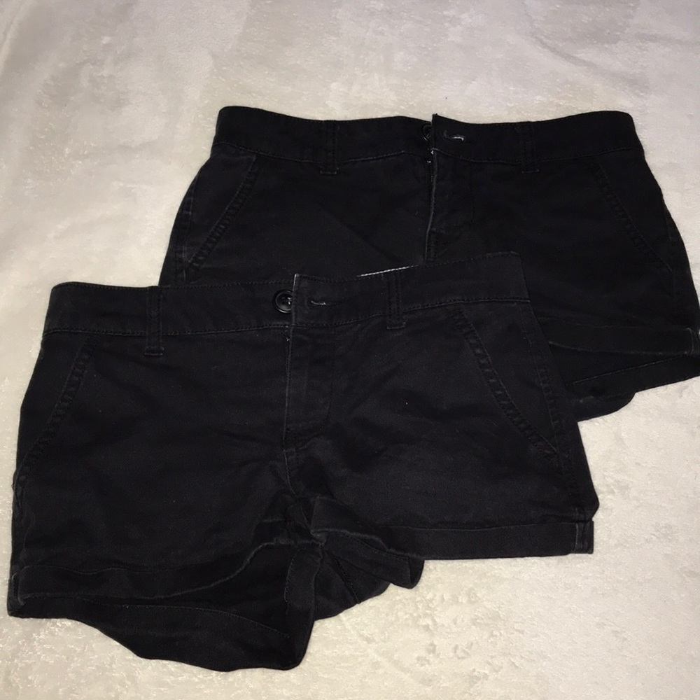 2 pairs of black jean shorts